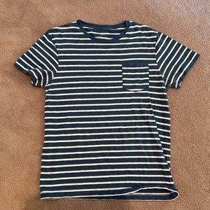 J.CREW Mens Blue Stripe Crewneck T-Shirt Sz M